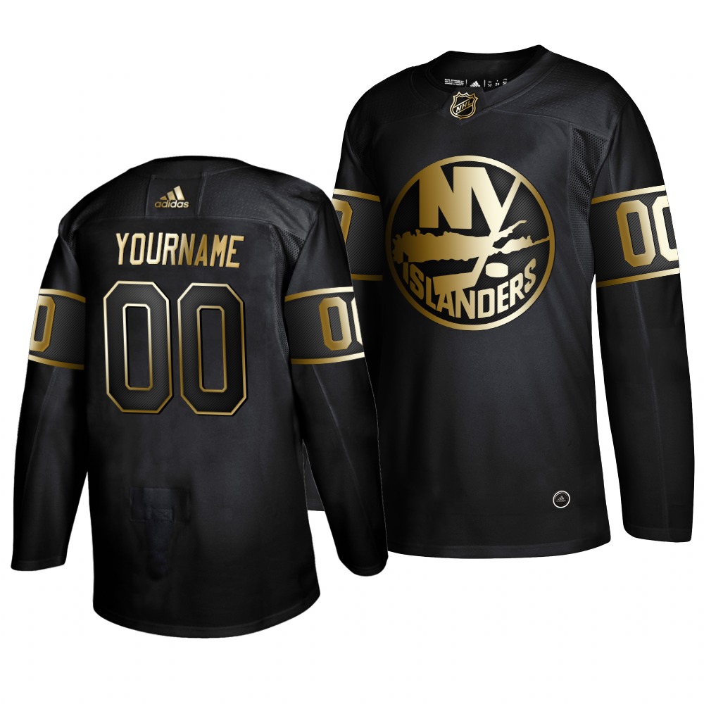 Adidas Islanders Custom Men 2019 Black Golden Edition Authentic Stitched NHL Jersey